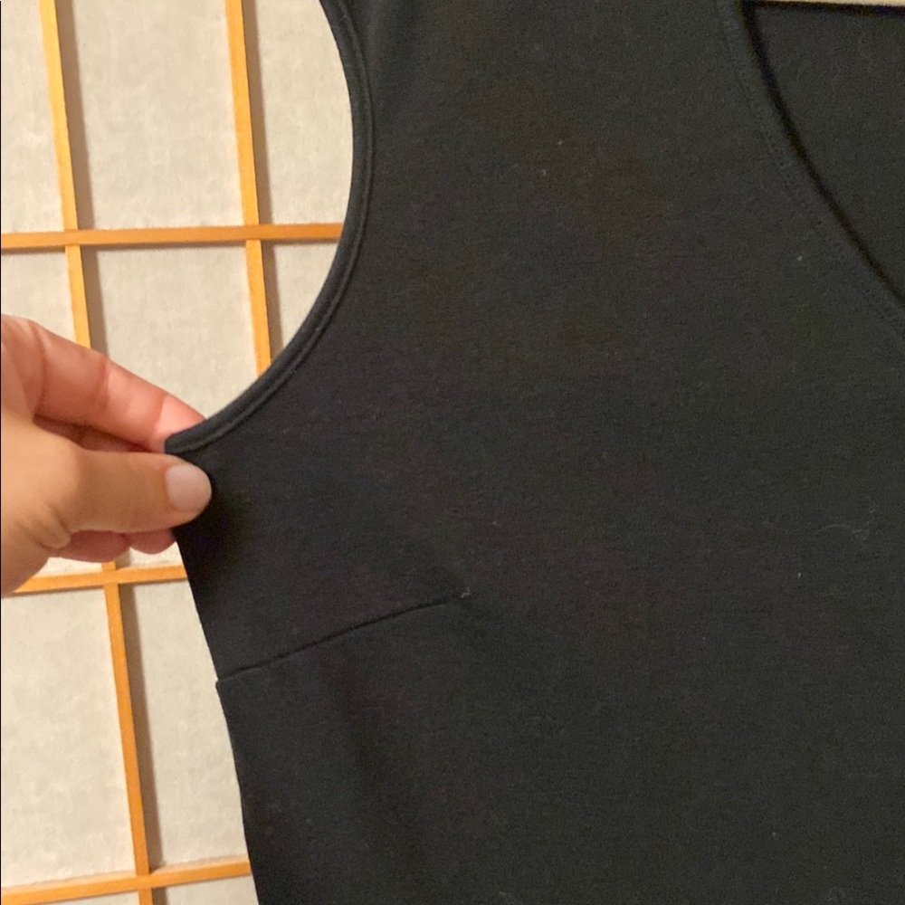 New York & Co Black Cap Sleeve A-line dress 100 % cotton size L - Picture 5 of 8